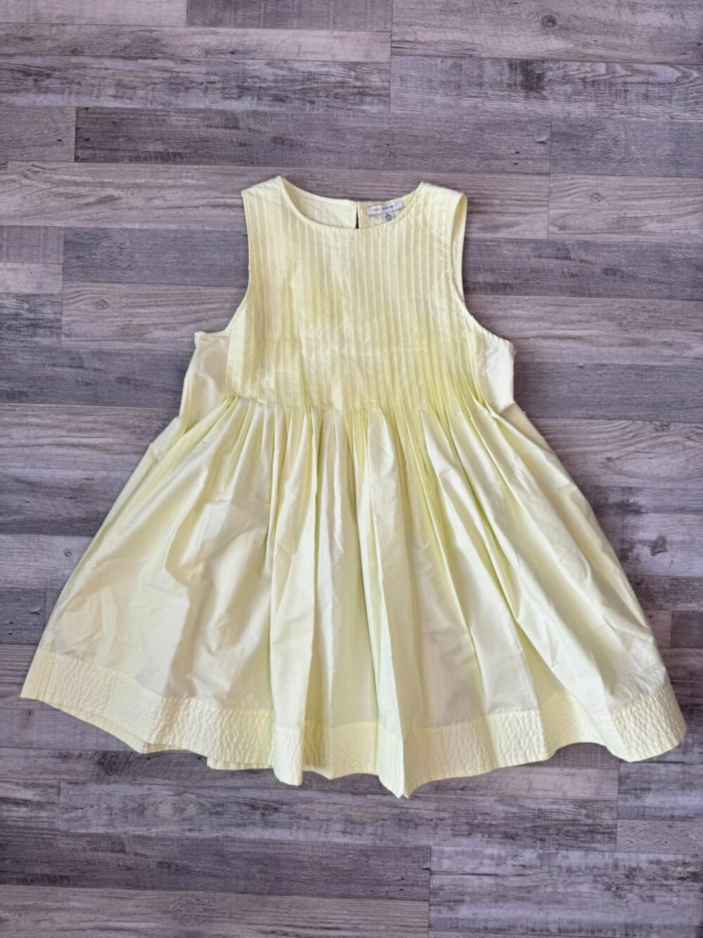 Free Assembly NWT Yellow Pleated Sleeveless Mini Dress Size Medium Cotton J45